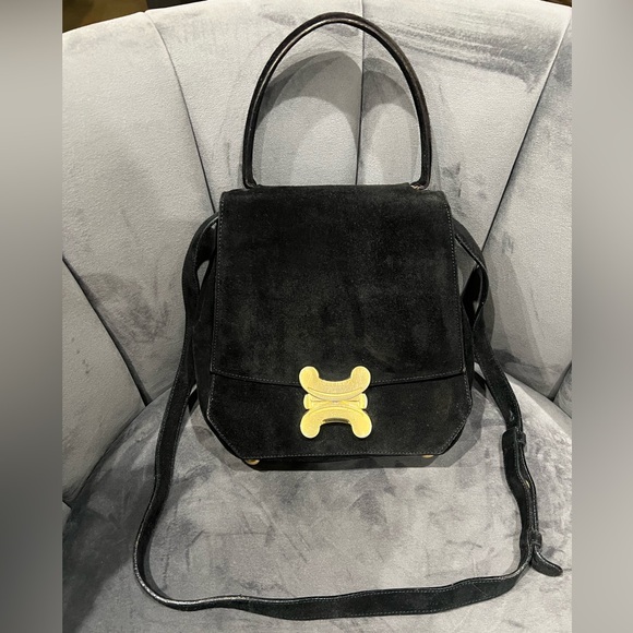 Vintage Celine Triomphe Suede Two-Way bag - Picture 4 of 17